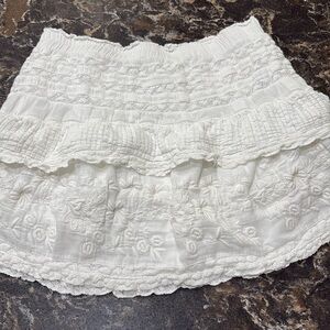 LOVE SHACK FANCY size Small White Mini Skirt